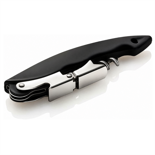 Corkscrew and Bottle Opener with Two Step System Professional Pocket Corkscrew