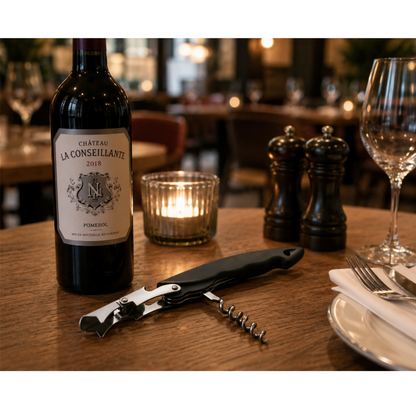 Corkscrew and Bottle Opener with Two Step System Professional Pocket Corkscrew