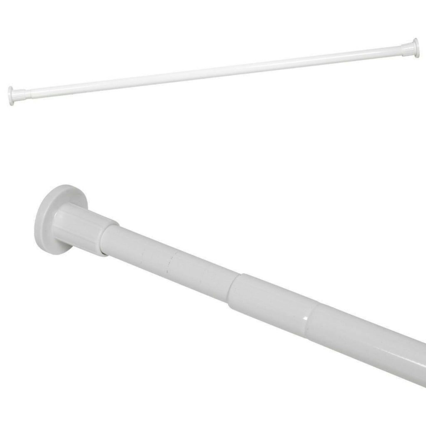Croydex Telescopic Shower Curtain Rod Extends from 1100mm to 1830mm - White