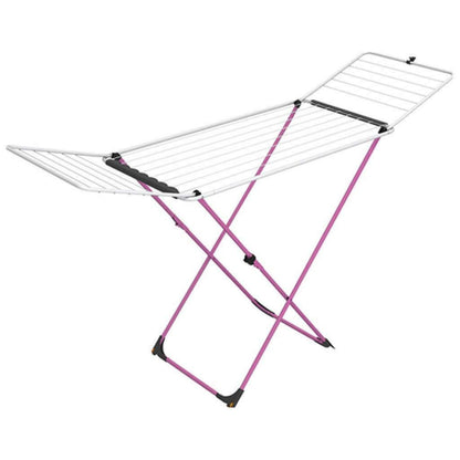Vileda Airer Indoor Table clothes maiden Universal Folding 180 x 55cm Pink White