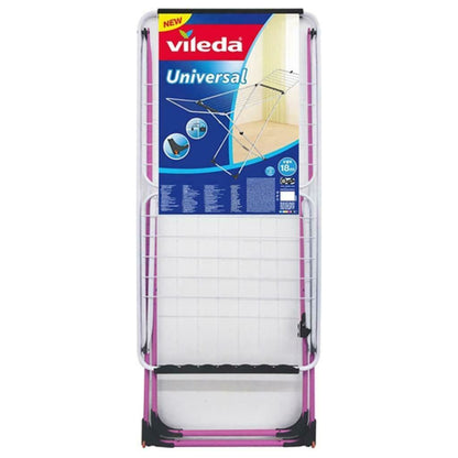 Vileda Airer Indoor Table clothes maiden Universal Folding 180 x 55cm Pink White