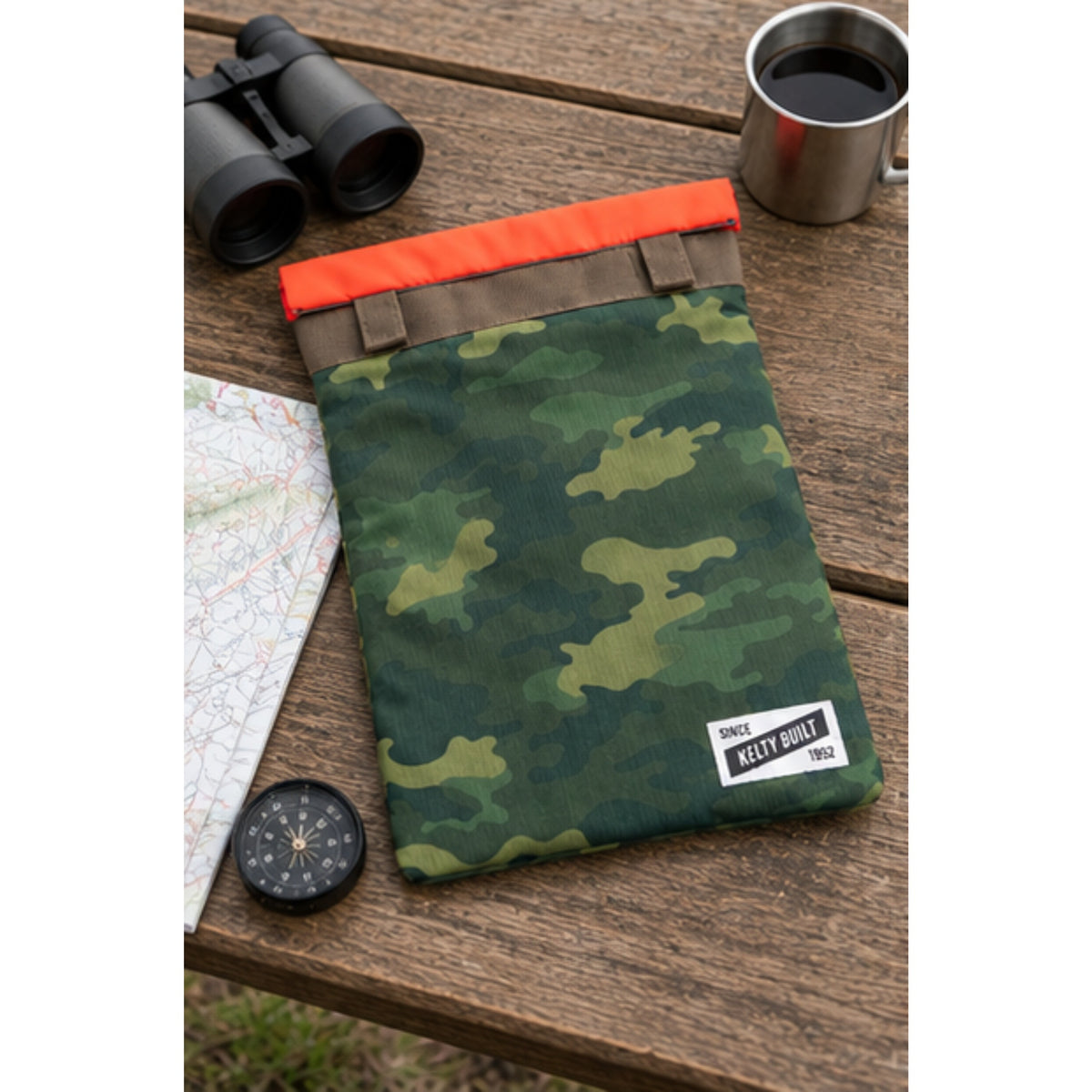 Kelty Stash Pocket for Backpacker Hiking Camping - Green Camo, 7 Litres