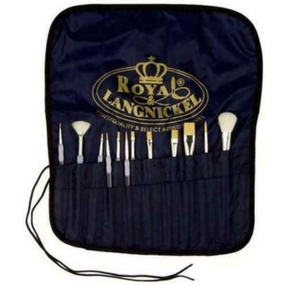 Royal & Langnickel Artist Art Paint Brushes Set of 12 Assorted Soft Grip, Oil, Acrylic, Watercolour
