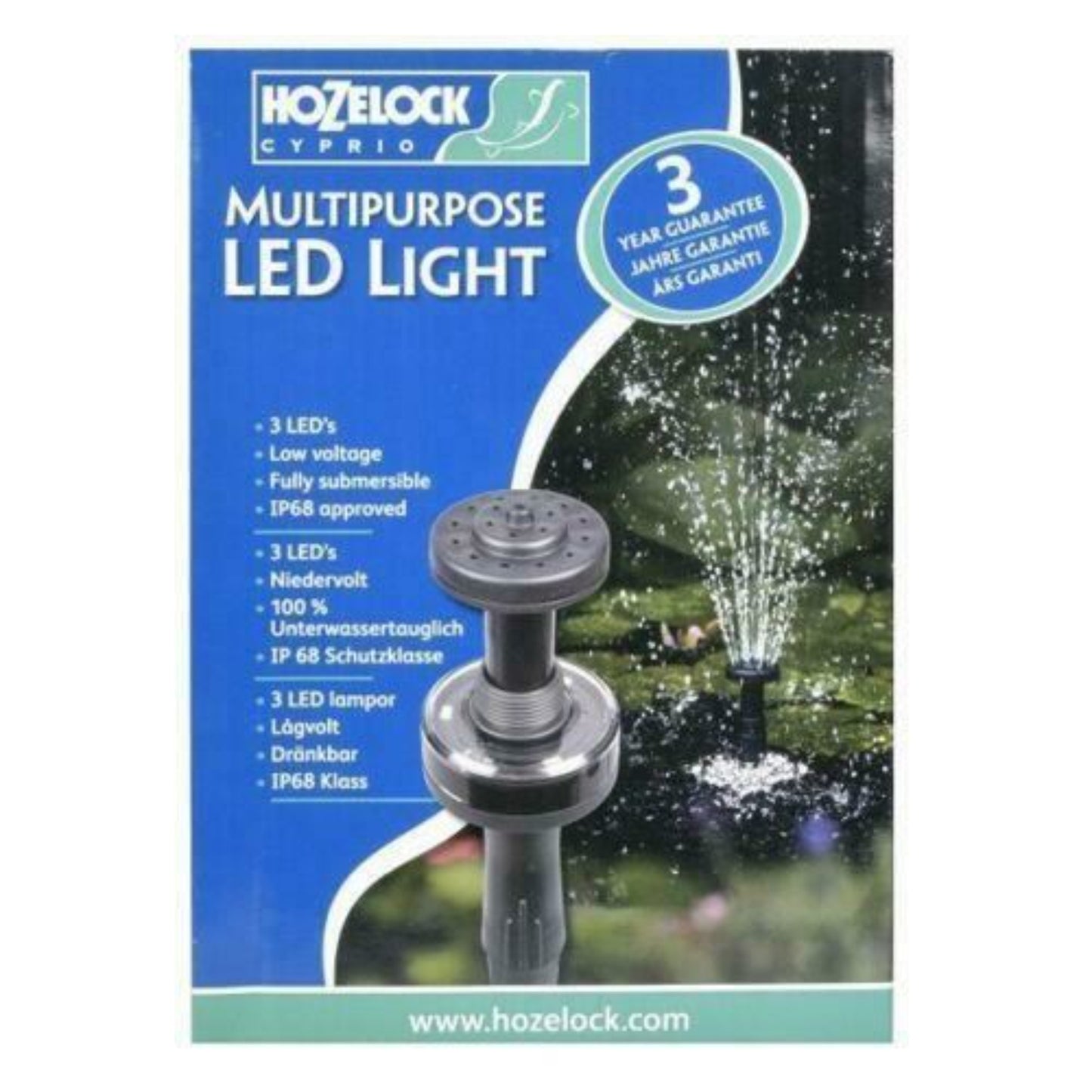 Hozelock LED Light Pond Fountain Pump Attachment for EasyClear Cascade Fountains