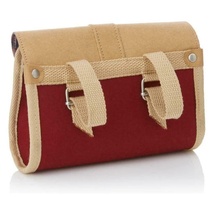 Basil Saddle Bag Portland Dark Red Weatherproof Cotton Leather Vintage Look