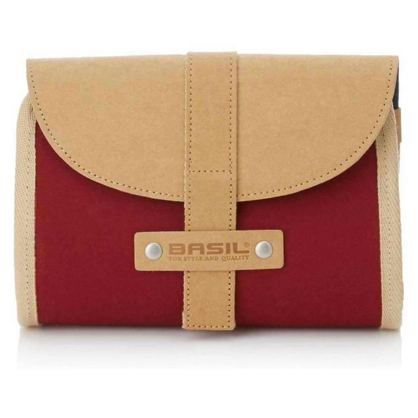 Basil Saddle Bag Portland Dark Red Weatherproof Cotton Leather Vintage Look