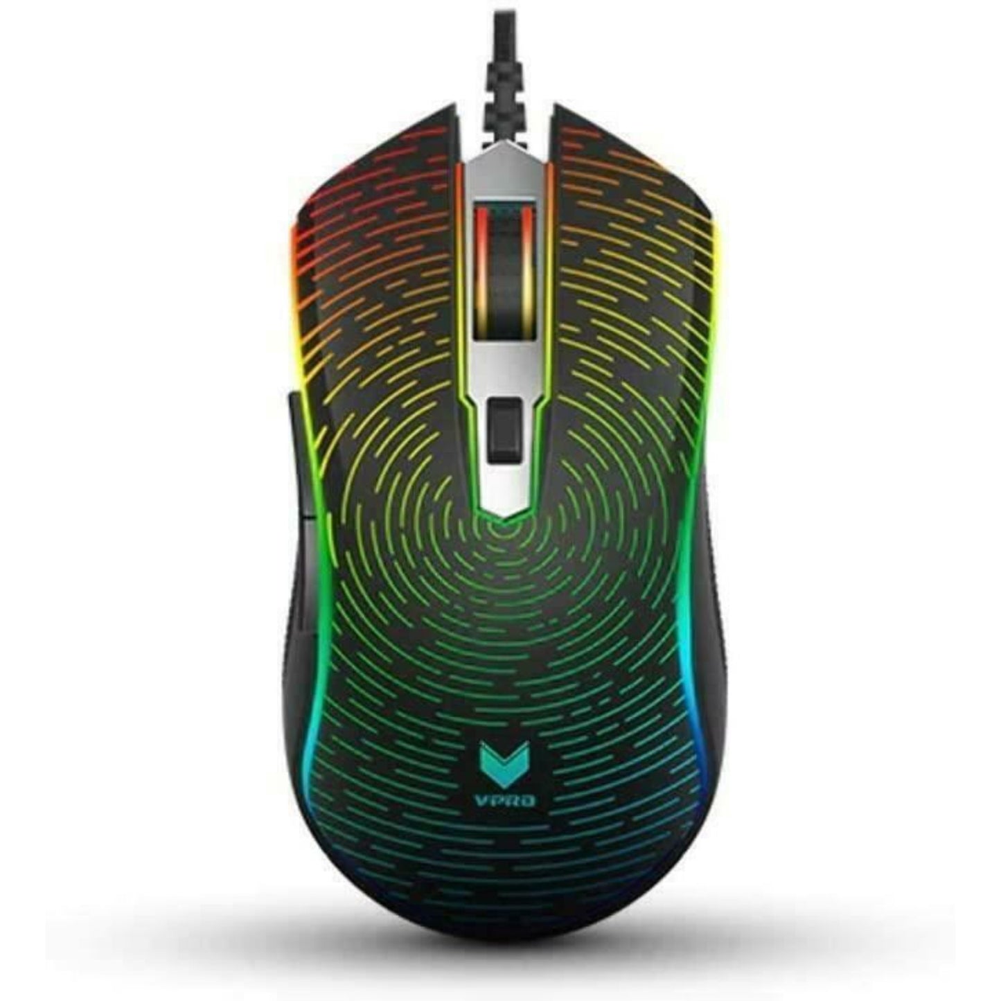 Rapoo V25S Wired Gaming Mouse USB Optical 7000 DPI Backlight Multi Colour LED