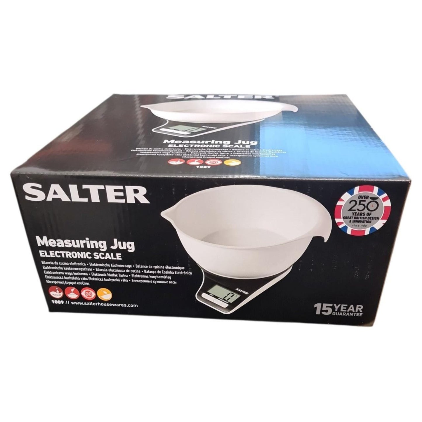 Salter Digital Scale Measuring Jug LCD Display White Jug 1.25 litre 1089 BKWHDR