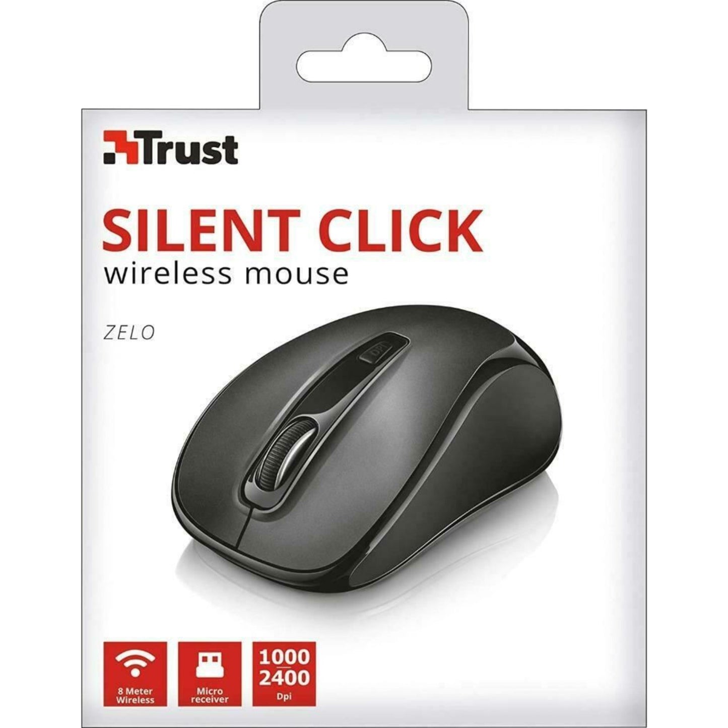Trust Zelo Optical Wireless USB Silent Mouse Adjustable DPI 1000 - 2400