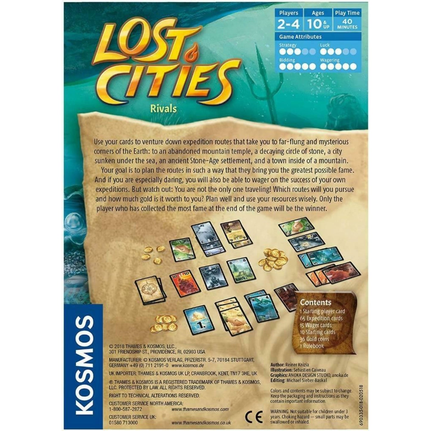 Thames & Kosmos Lost Cities: Rivals Bidding & Set-Collecting Game 2-4 Players