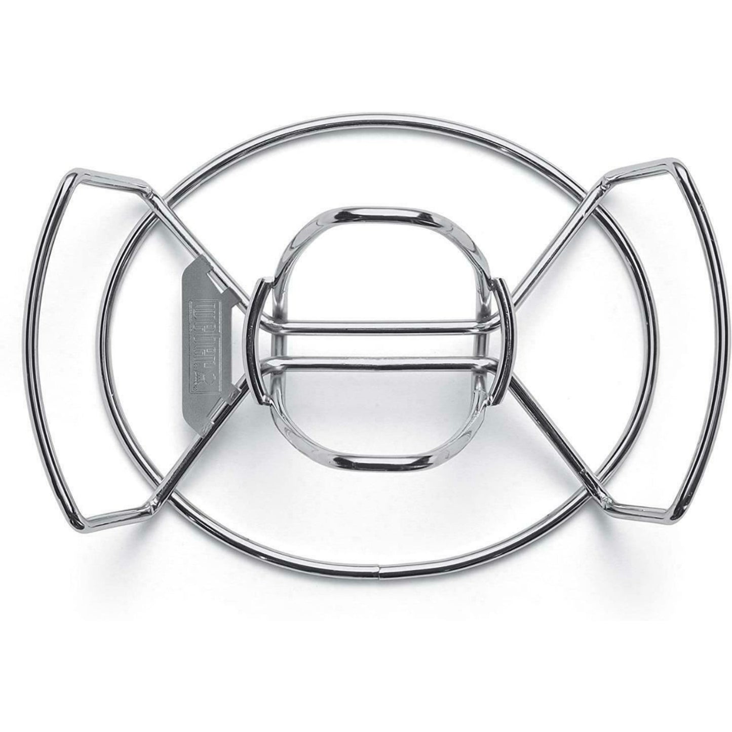 Weber BBQ Chicken Poultry Roaster Beer Can Holder Stainless Steel Rack 6482