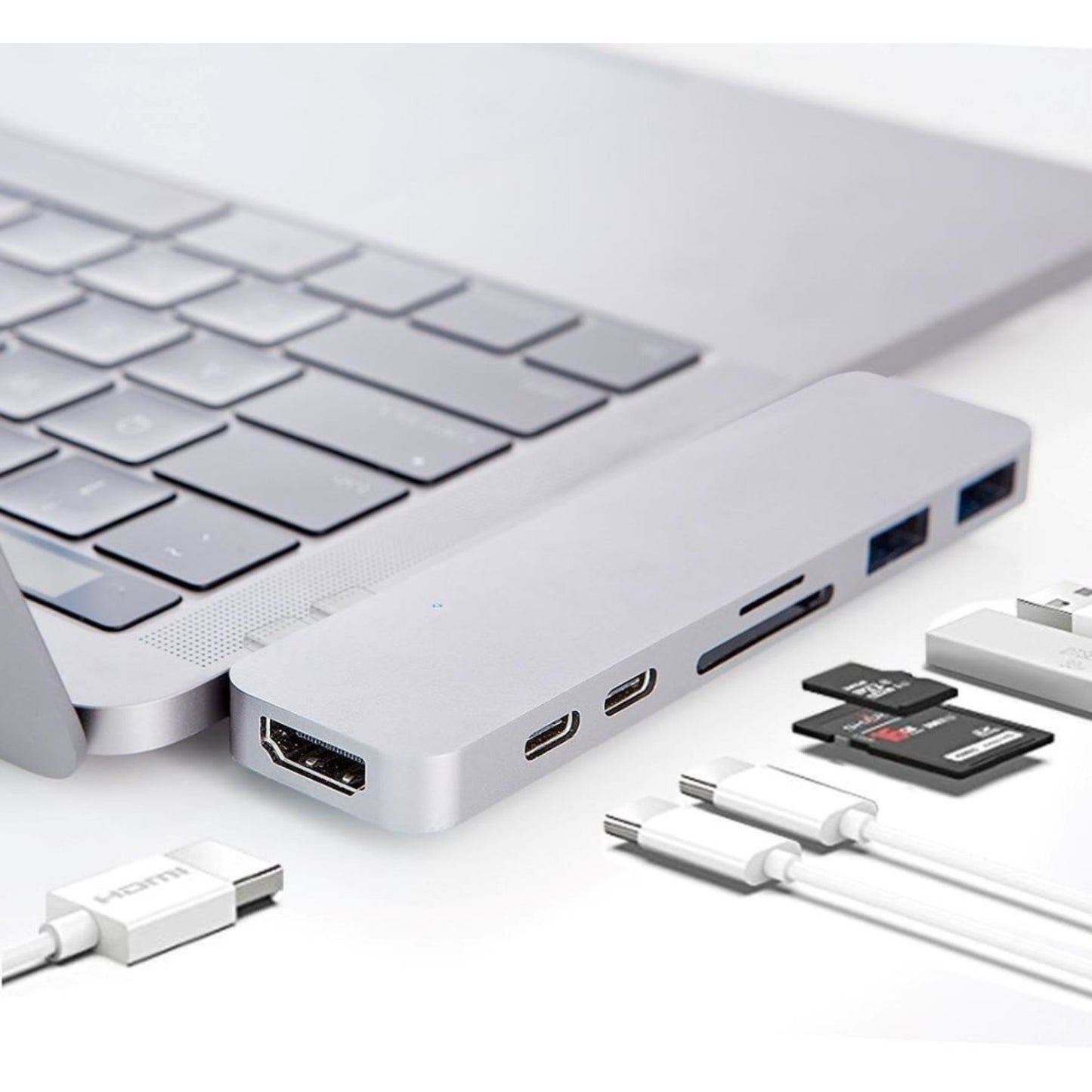 HYPER HyperDrive DUO 7-in-2 USB Type-C Hub MacBook Pro MacBook Air GN28B-SILVER