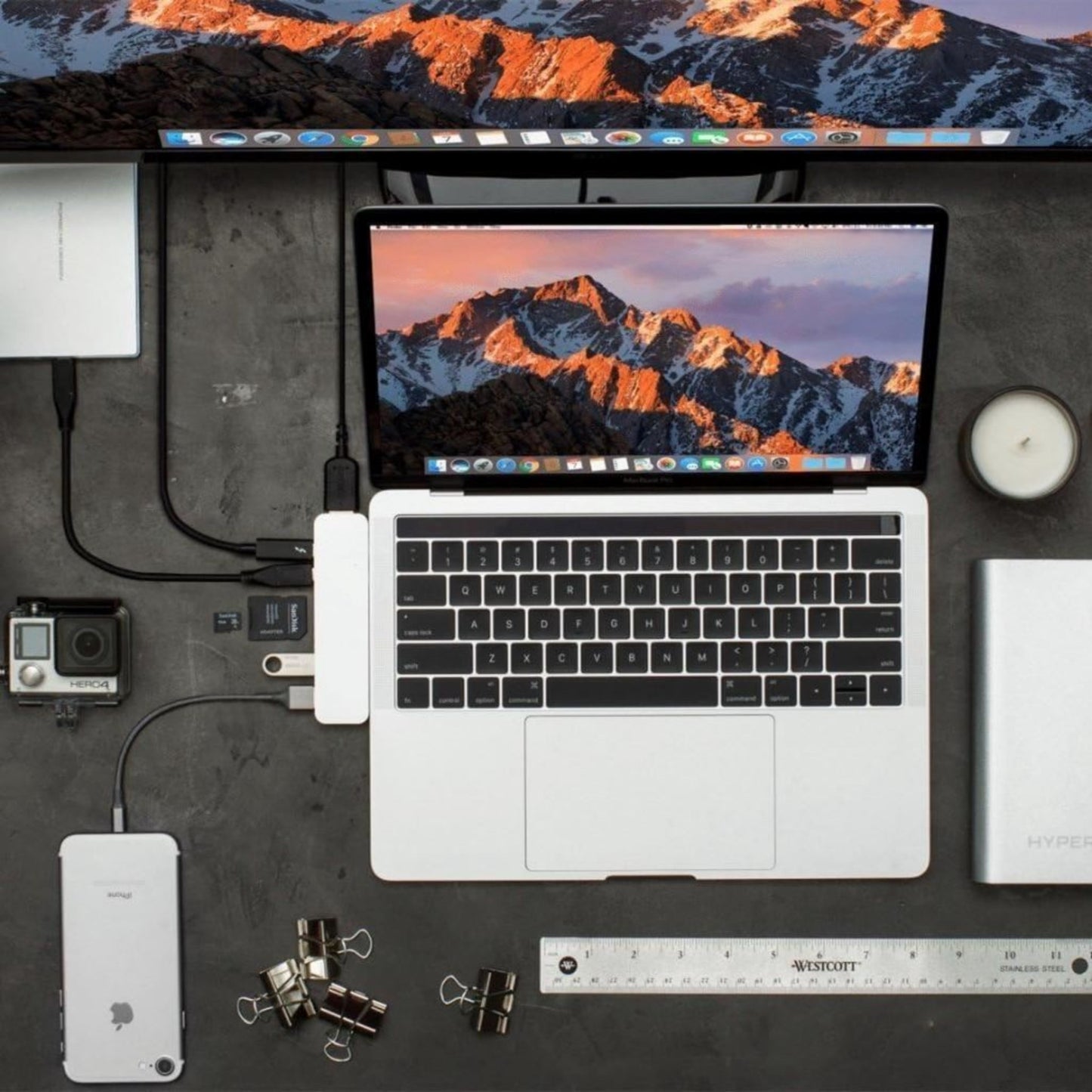 HYPER HyperDrive DUO 7-in-2 USB Type-C Hub MacBook Pro MacBook Air GN28B-SILVER