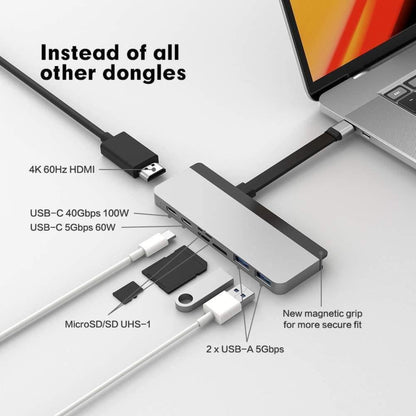 HyperDrive DUO USB-C 7-in-2 Hub Designed for MacBook Pro - Grey - HD28C-GRAY