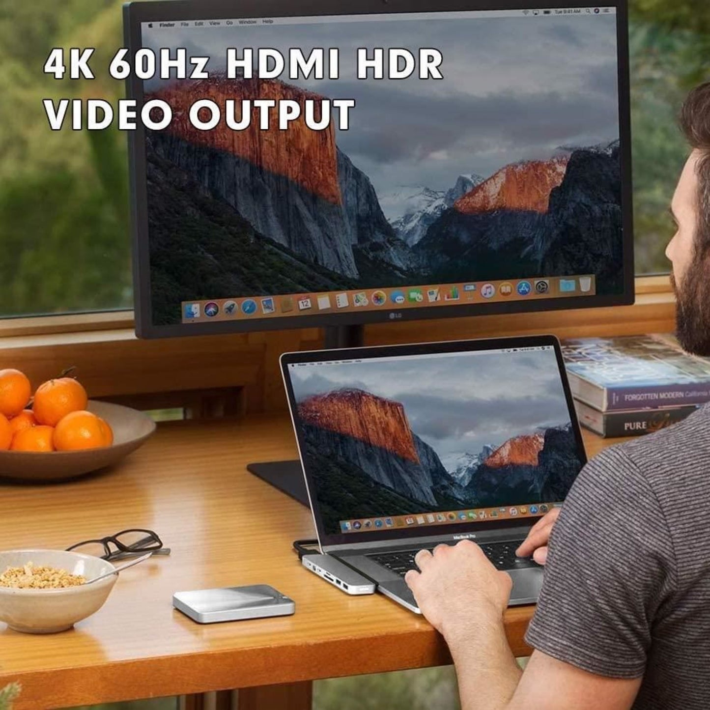 HyperDrive DUO USB-C 7-in-2 Hub Designed for MacBook Pro - Grey - HD28C-GRAY