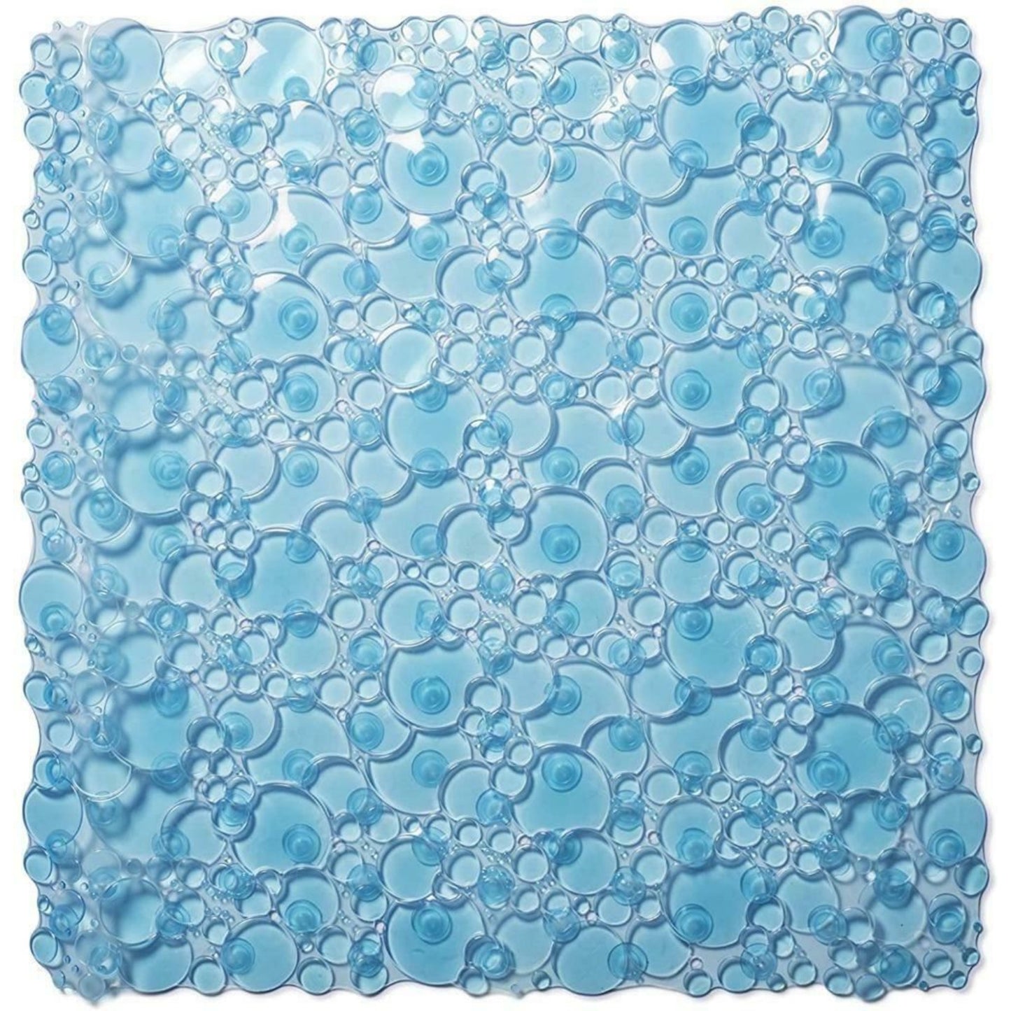 Croydex Bubbles Slip-Resistant Suction Shower Mat, Blue, 53 x 53cm - AH220824