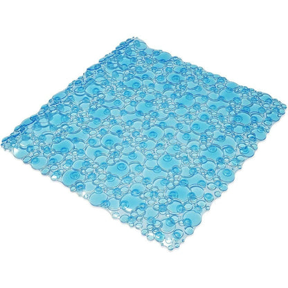 Croydex Bubbles Slip-Resistant Suction Shower Mat, Blue, 53 x 53cm - AH220824
