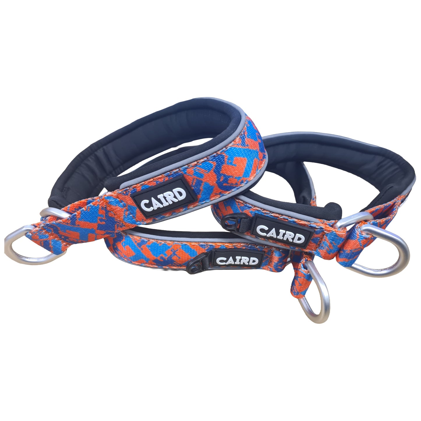 CAIRD Training Slip Dog Collar Reflective with Aluminium D-Ring Nylon Padded Neoprene No-Choke