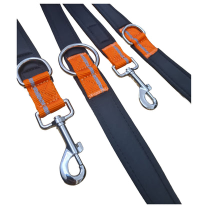 CAIRD Double Ended Dog Training Lead 2m Adjustable Multi-Point Control Reflective (Orange)