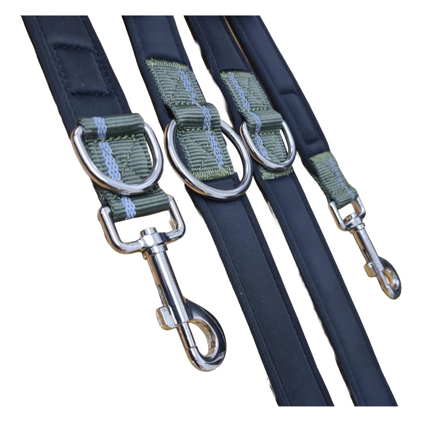 CAIRD Double Ended Dog Training Lead 2m Adjustable Multi-Point Control Reflective (Green)