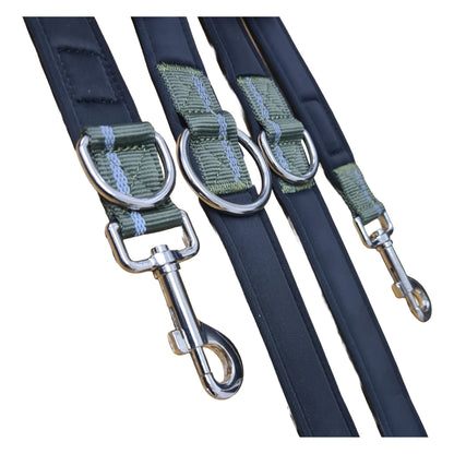 CAIRD Double Ended Dog Training Lead 2m Adjustable Multi-Point Control Reflective (Green)