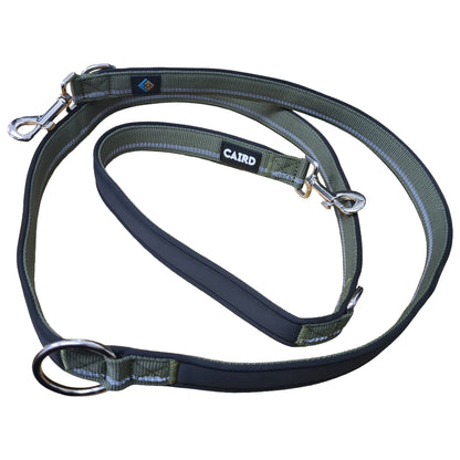 CAIRD Double Ended Dog Training Lead 2m Adjustable Multi-Point Control Reflective (Green)