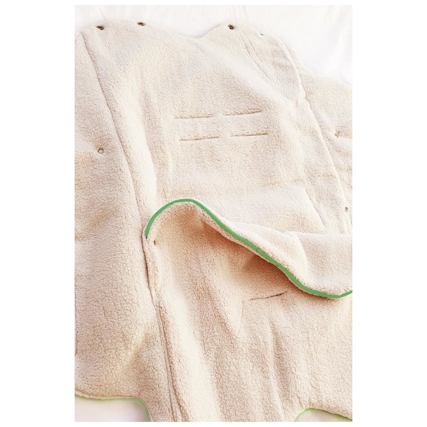 Wallaboo Baby Blanket Nore Faux Suede Warm Soft Shearling Inner 0-12 Months Lime Green