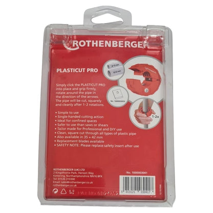Rothenberger Plasticut Pro 15-22mm Plastic Pipe Cutter Rotary Cutter for Plastic