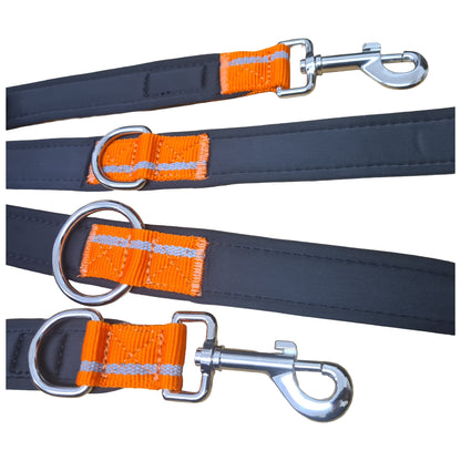 CAIRD Double Ended Dog Training Lead 2m Adjustable Multi-Point Control Reflective (Orange)