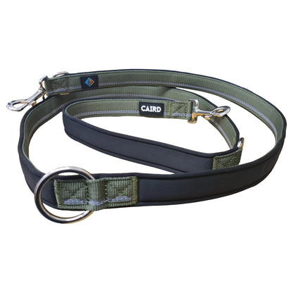 CAIRD Double Ended Dog Training Lead 2m Adjustable Multi-Point Control Reflective (Green)