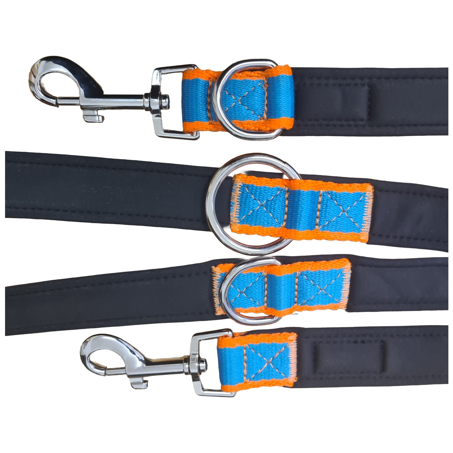 CAIRD Double Ended Dog Training Lead 2m Adjustable Multi-Point Control (Orange & Blue)