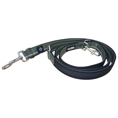 CAIRD Double Ended Dog Training Lead 2m Adjustable Multi-Point Control Reflective (Green)