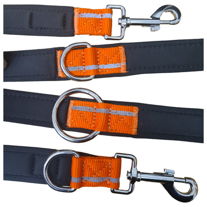CAIRD Double Ended Dog Training Lead 2m Adjustable Multi-Point Control Reflective (Orange)