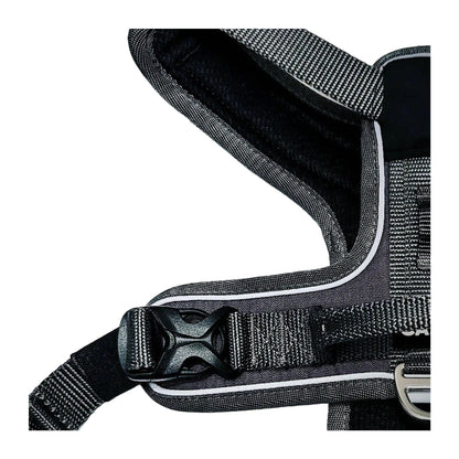 CAIRD Advance Dog Harness Ergonomic Y-Shape No Pull Reflective with Handle Grey (Medium)