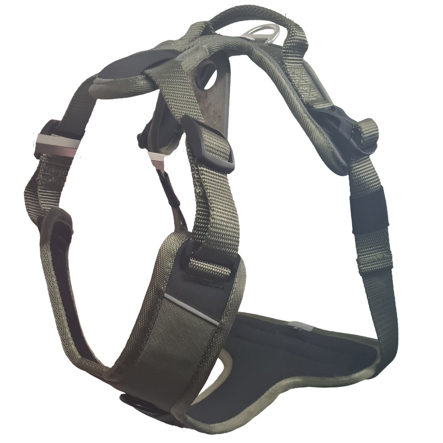 CAIRD Advance Dog Harness Ergonomic Y-Shape No Pull Reflective with Handle Khaki