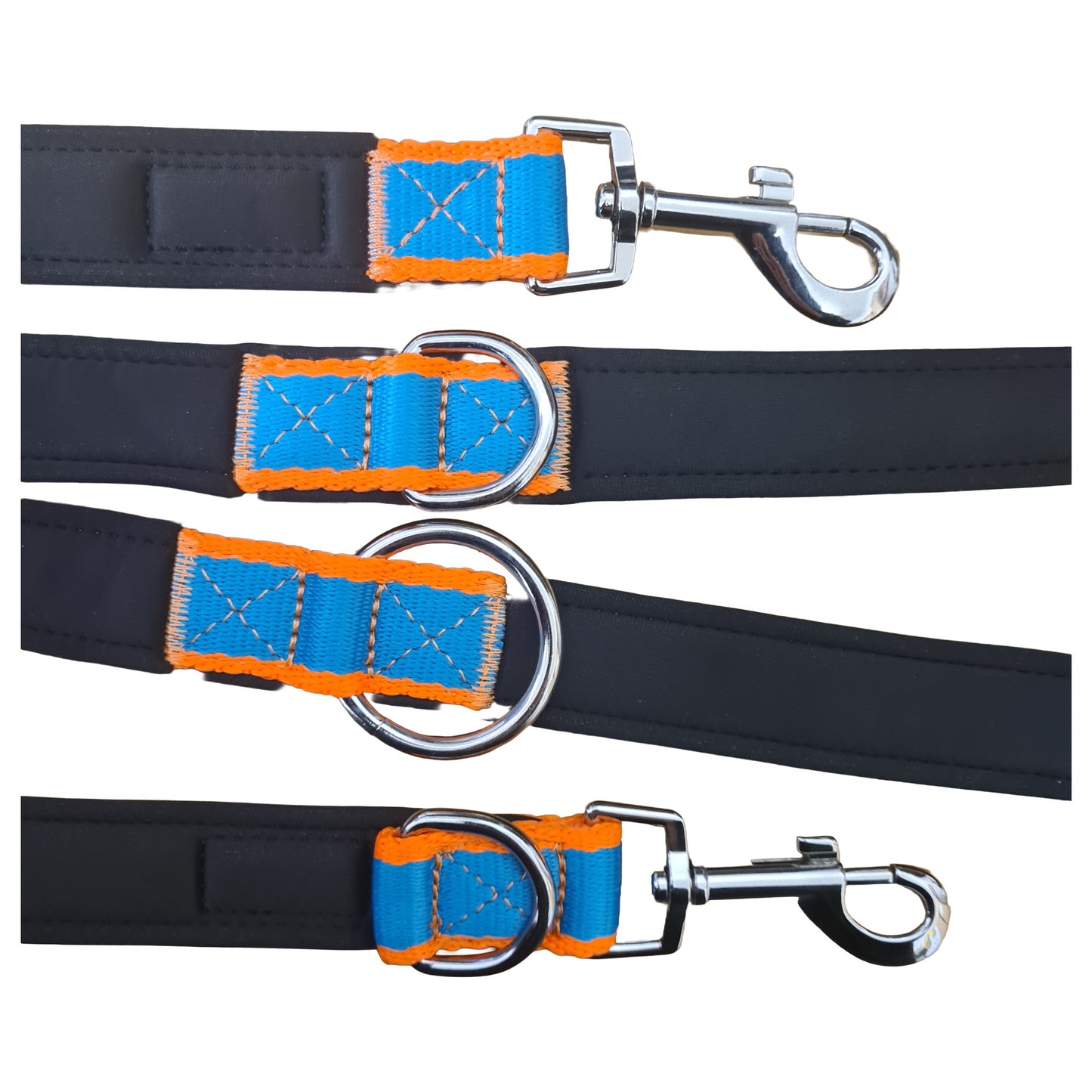CAIRD Double Ended Dog Training Lead 2m Adjustable Multi-Point Control (Orange & Blue)