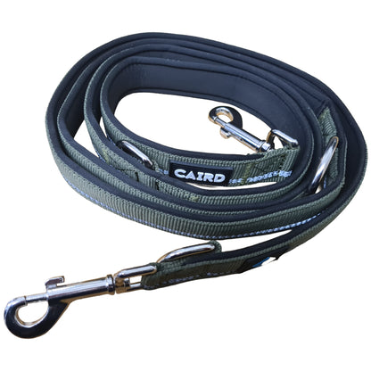 CAIRD Double Ended Dog Training Lead 2m Adjustable Multi-Point Control Reflective (Green)