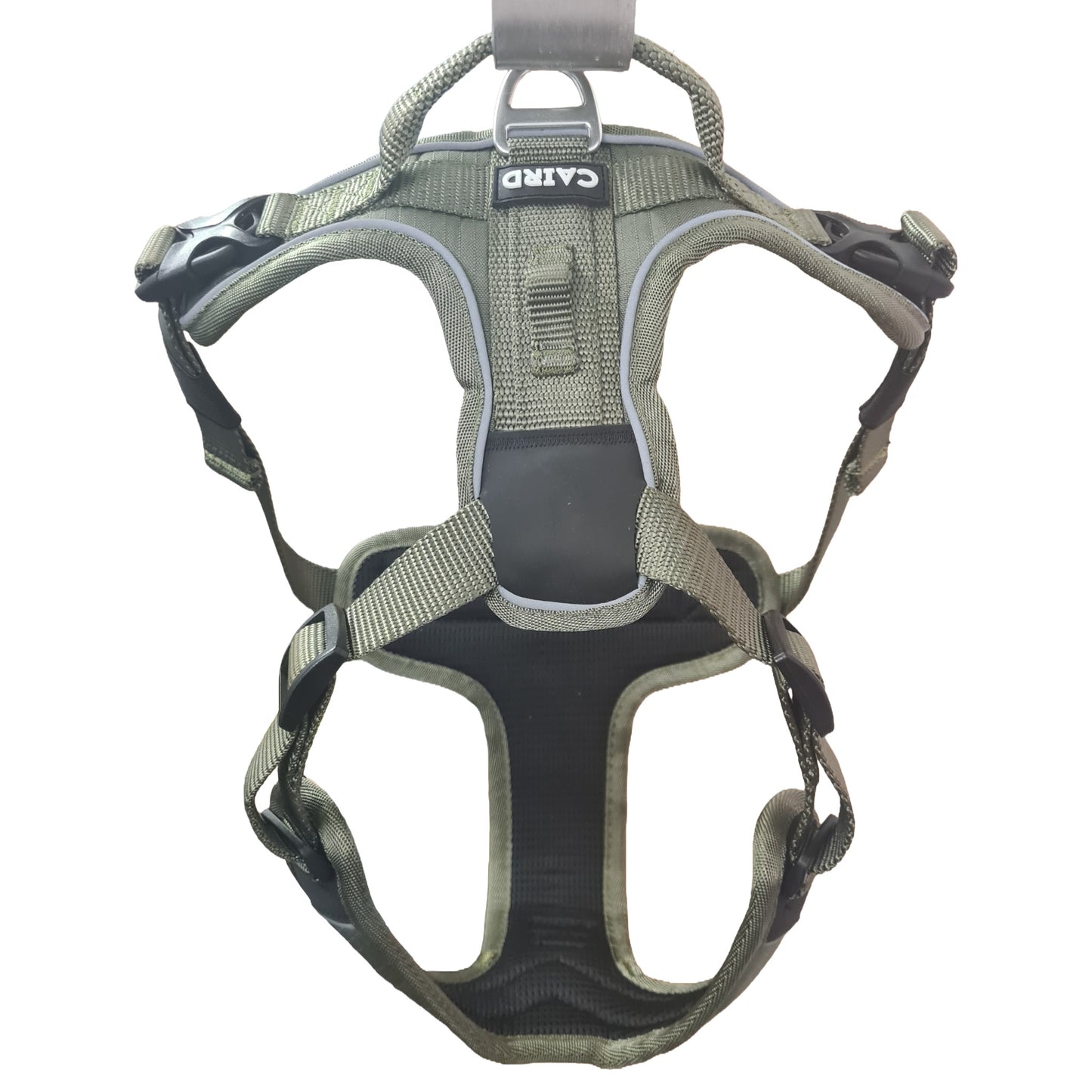 CAIRD Advance Dog Harness Ergonomic Y-Shape No Pull Reflective with Handle Khaki