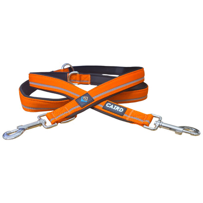 CAIRD Double Ended Dog Training Lead 2m Adjustable Multi-Point Control Reflective (Orange)
