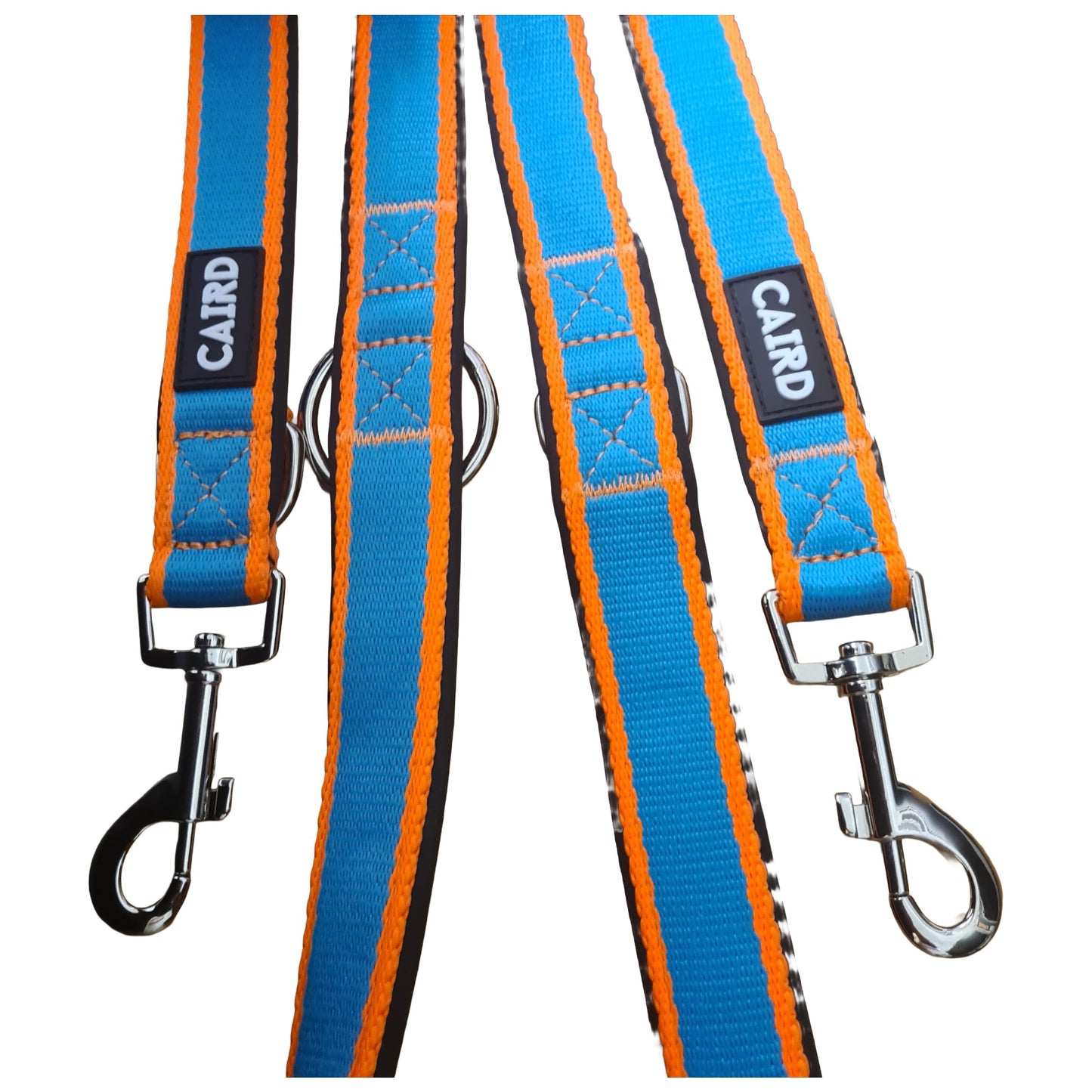 CAIRD Double Ended Dog Training Lead 2m Adjustable Multi-Point Control (Orange & Blue)