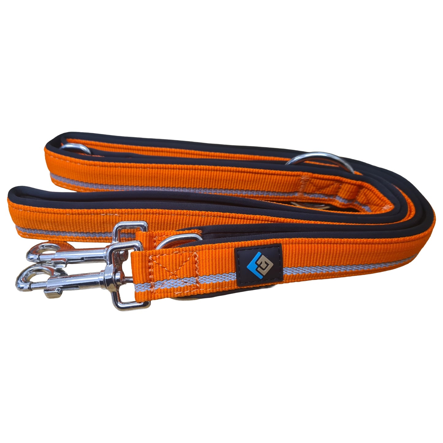 CAIRD Double Ended Dog Training Lead 2m Adjustable Multi-Point Control Reflective (Orange)