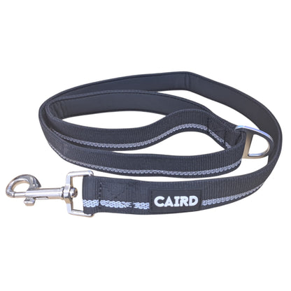 CAIRD Dog Lead 1m Reflective Neoprene Padded Handle Aluminium Connection Point (Black)