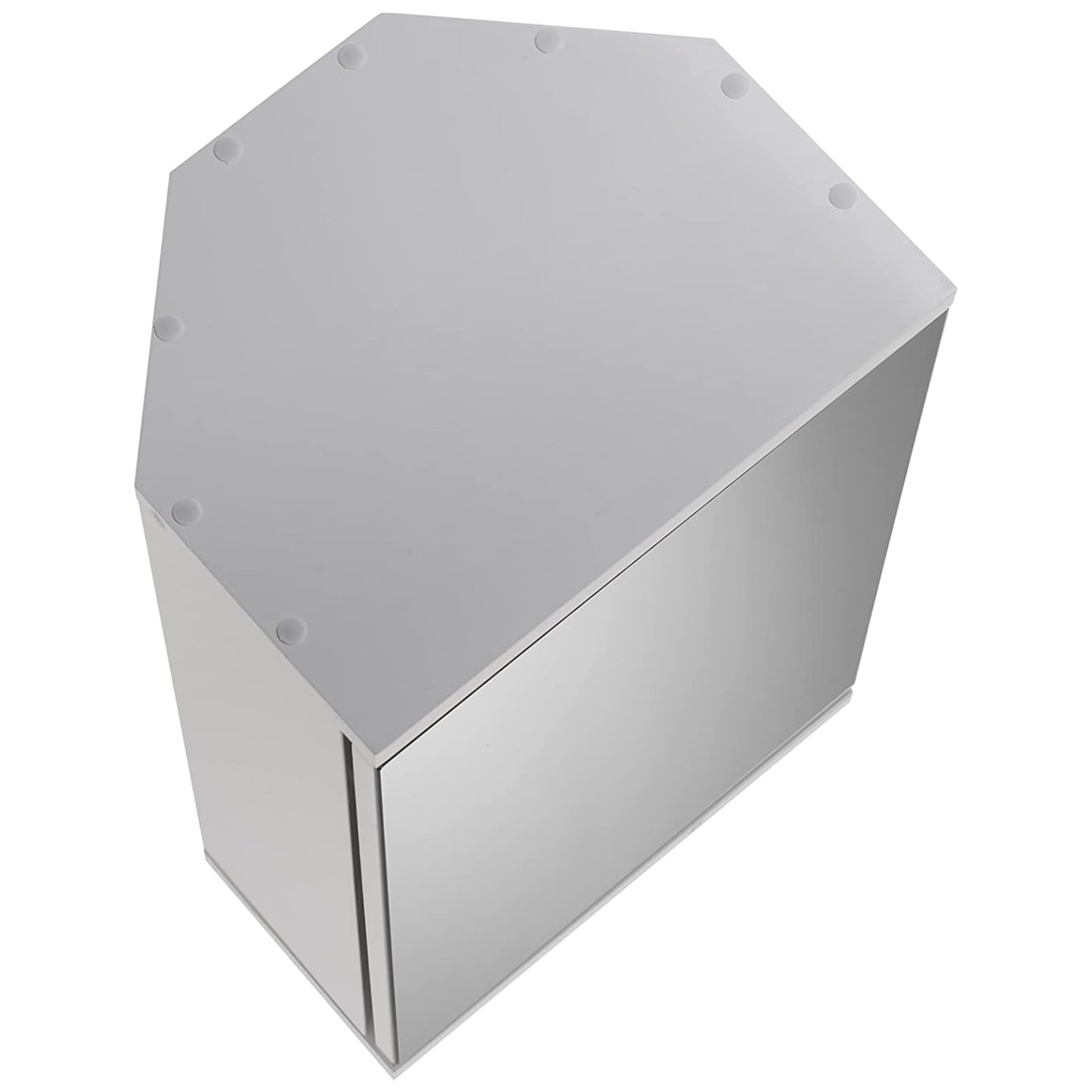 Croydex Corner Bathroom Cabinet MDF Carcass Mirrored Door Magnetic Catch and Adjustable Shelf