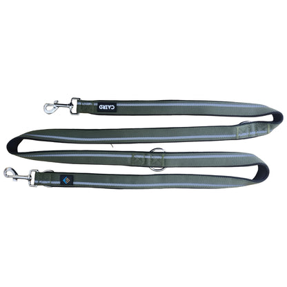 CAIRD Double Ended Dog Training Lead 2m Adjustable Multi-Point Control Reflective (Green)