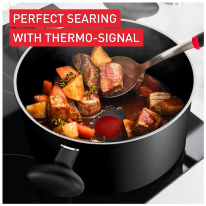 TEFAL Titanium Essential 24cm Stewpot and Lid Non Stick Coating Metal Spatula Safe