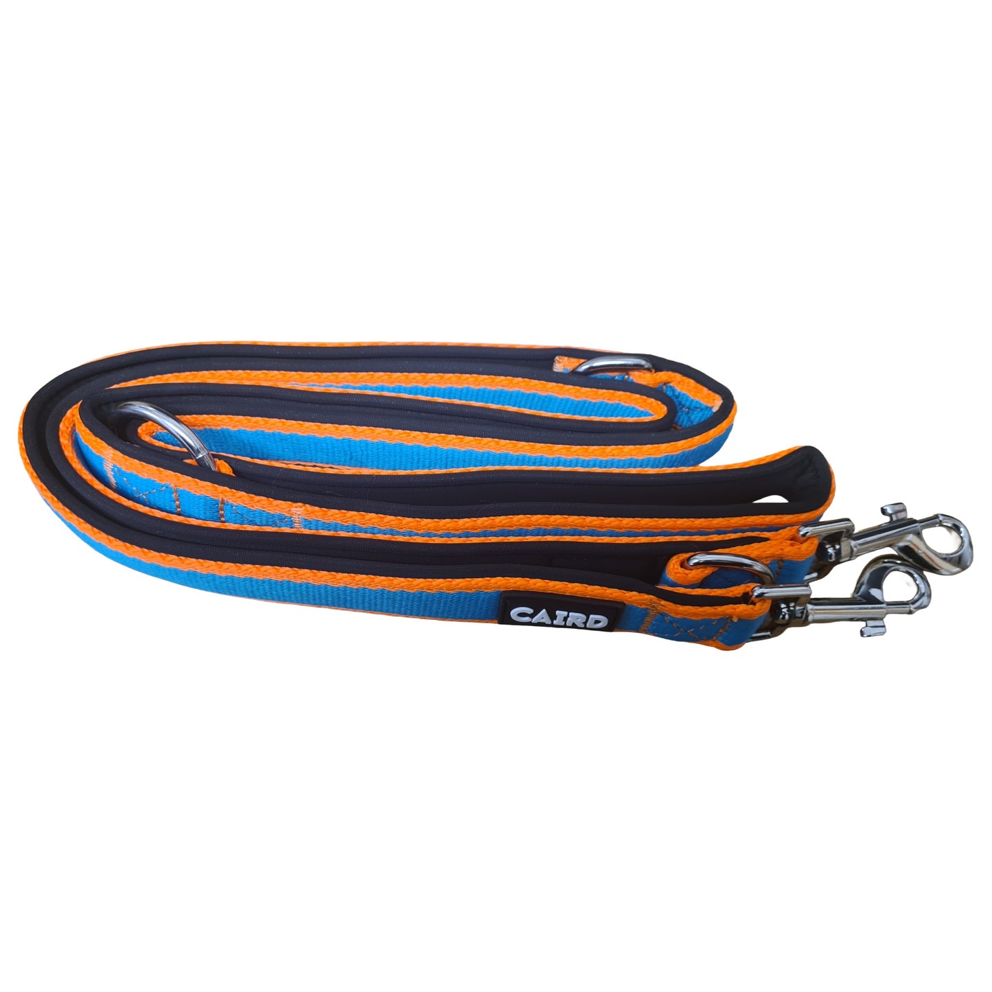 CAIRD Double Ended Dog Training Lead 2m Adjustable Multi-Point Control (Orange & Blue)