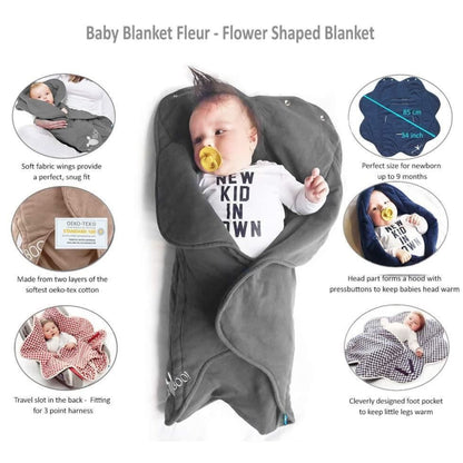 Wallaboo Baby Blanket Fleur Insert 100% Cotton Newborn to 12 months 85 x 85 cm (Brown)