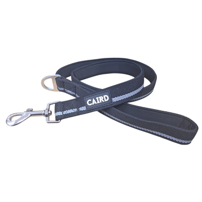 CAIRD Dog Lead 1m Reflective Neoprene Padded Handle Aluminium Connection Point (Black)