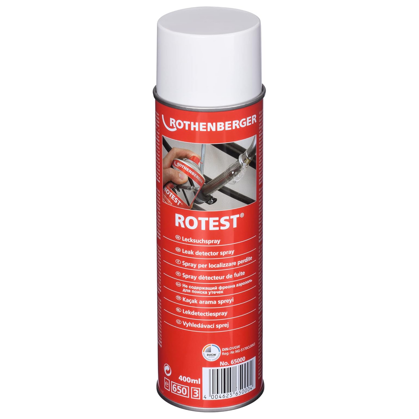 Rothenberger RoTest Leak Detection Spray 400 ml Finding Leaks on Gas Pipes