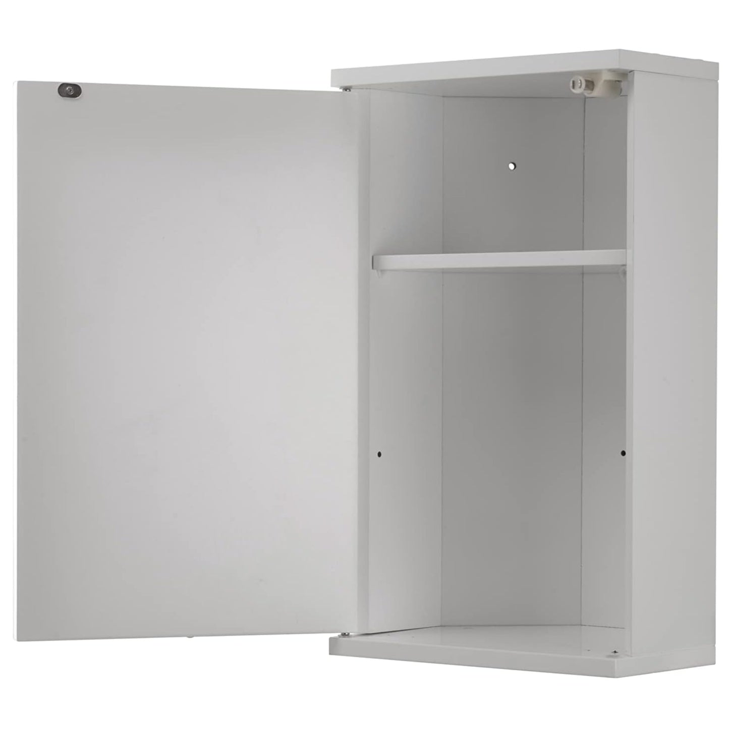Croydex Corner Bathroom Cabinet MDF Carcass Mirrored Door Magnetic Catch and Adjustable Shelf